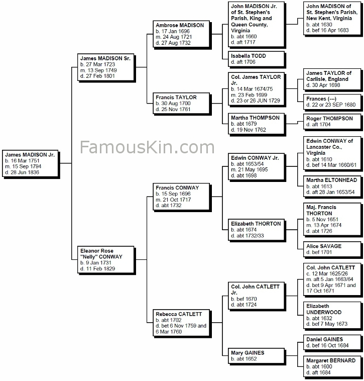 Presidents Genealogy Chart