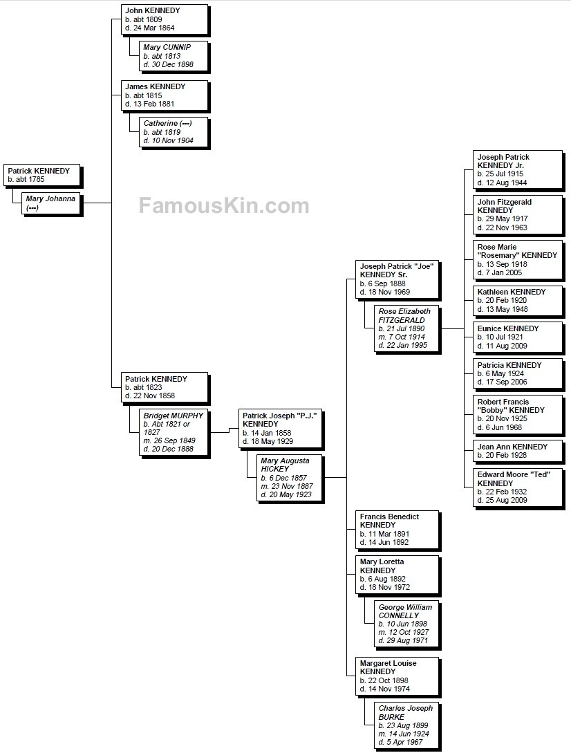 Joseph Kennedy Family Tree Chart